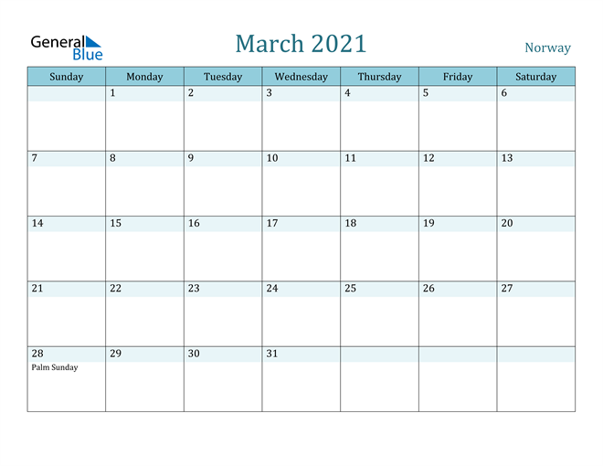 March 2021 Calendar with Holidays in PDF, Word, and Excel
