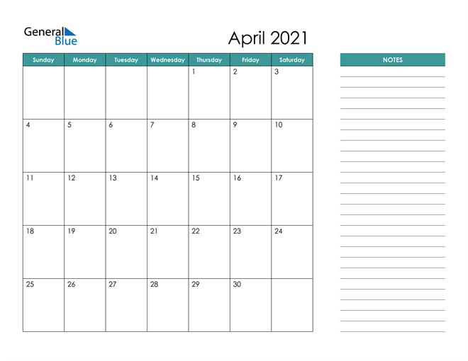 April 21 Calendar Pdf Word Excel