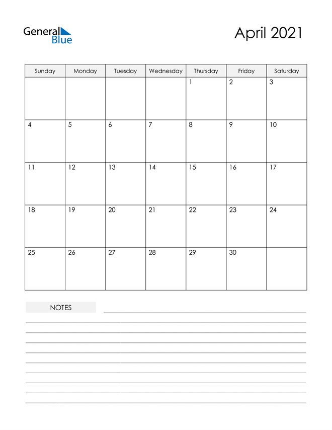 April 21 Calendar Pdf Word Excel