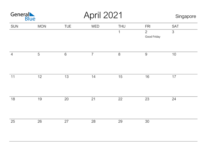 Featured image of post April 2021 Calendar Singapore - To see the sunrise and sunset in your region select a.