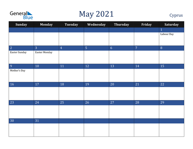 May 2021 Cyprus Calendar