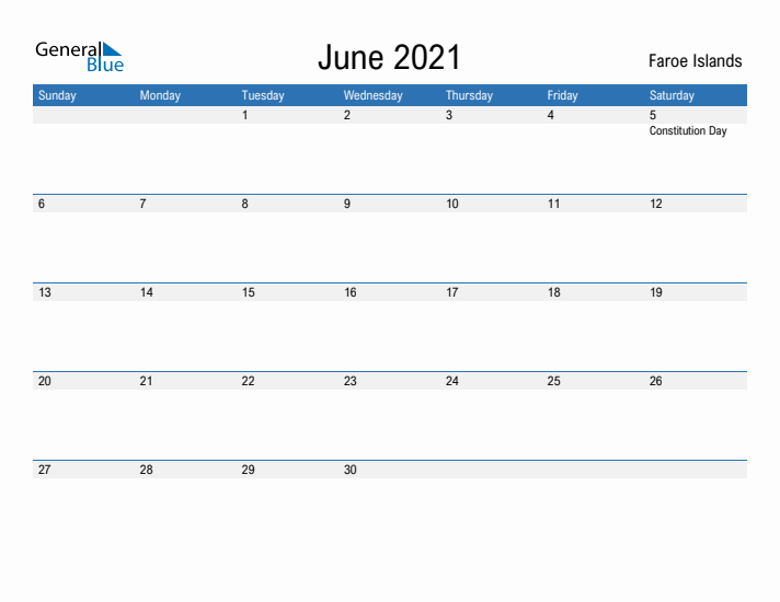 Fillable June 2021 Calendar