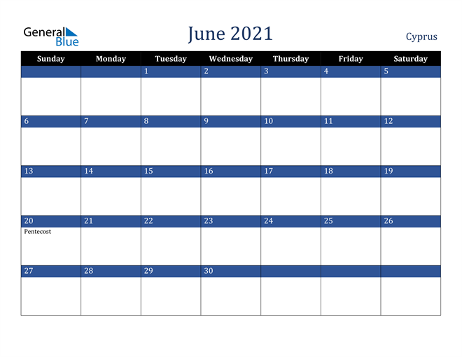 June 2021 Cyprus Calendar