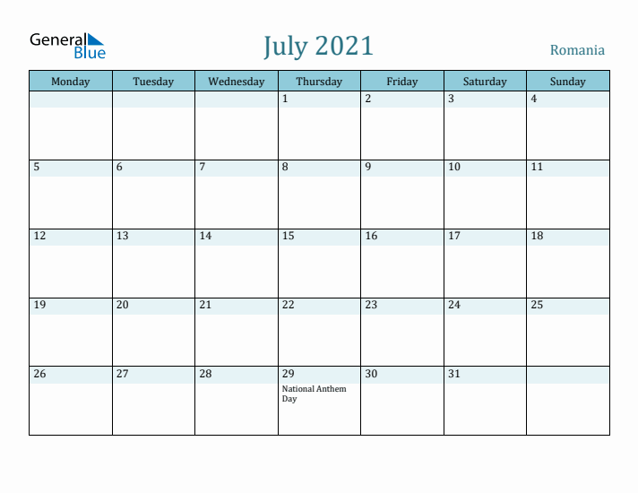 July 2021 Calendar with Holidays