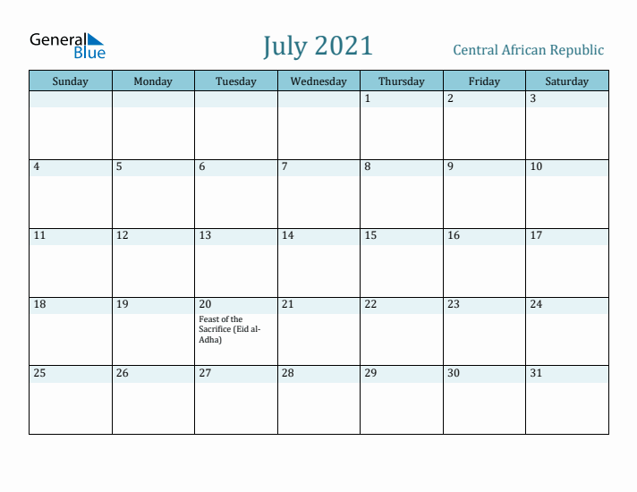July 2021 Calendar with Holidays