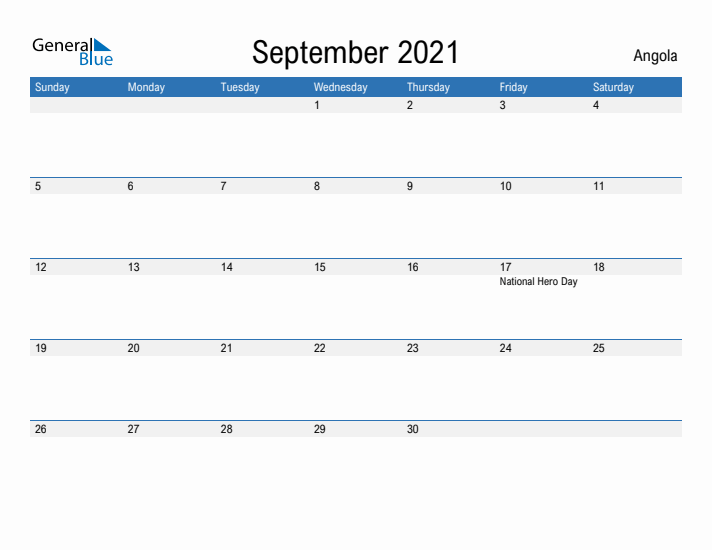 Fillable September 2021 Calendar