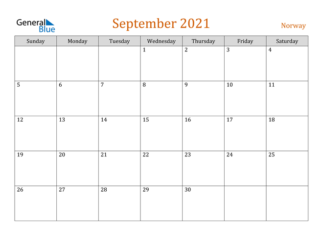 September 2021 Holiday Calendar