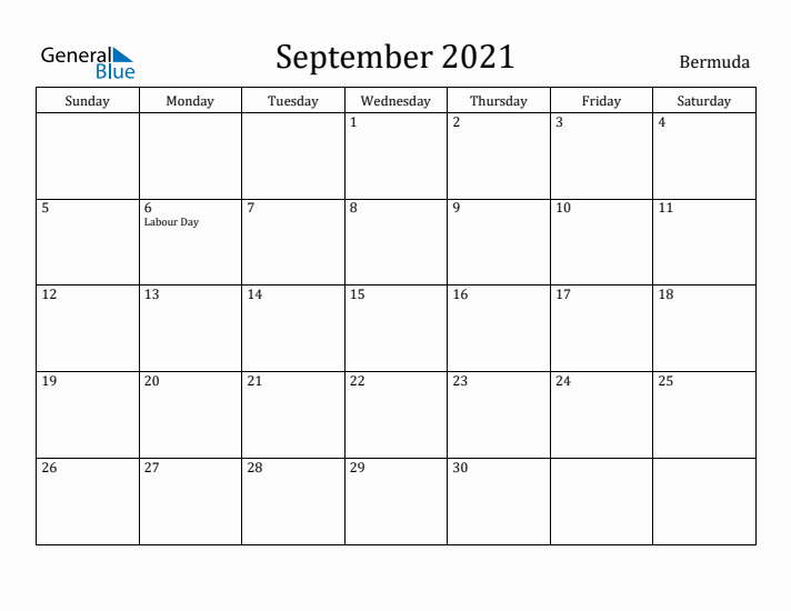 September 2021 Calendar Bermuda