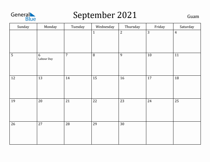 September 2021 Calendar Guam