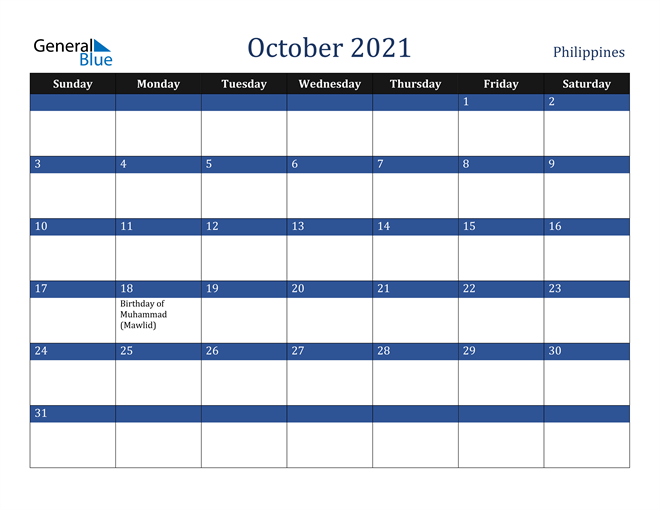 Philippines October 21 Calendar With Holidays