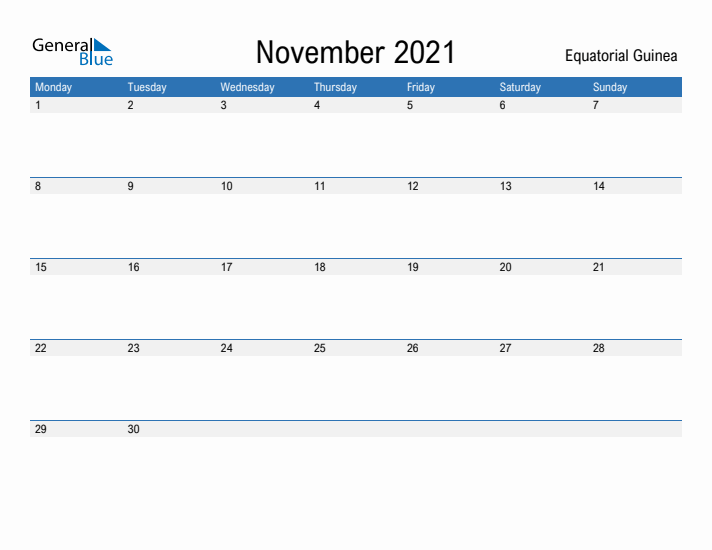 Fillable November 2021 Calendar