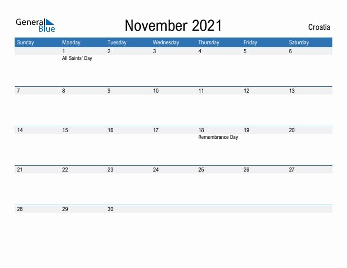 Fillable November 2021 Calendar