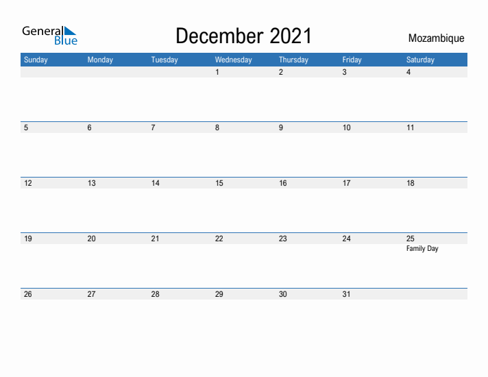 Fillable December 2021 Calendar