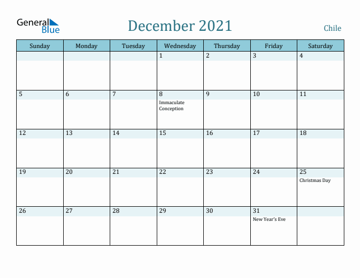 December 2021 Calendar with Holidays