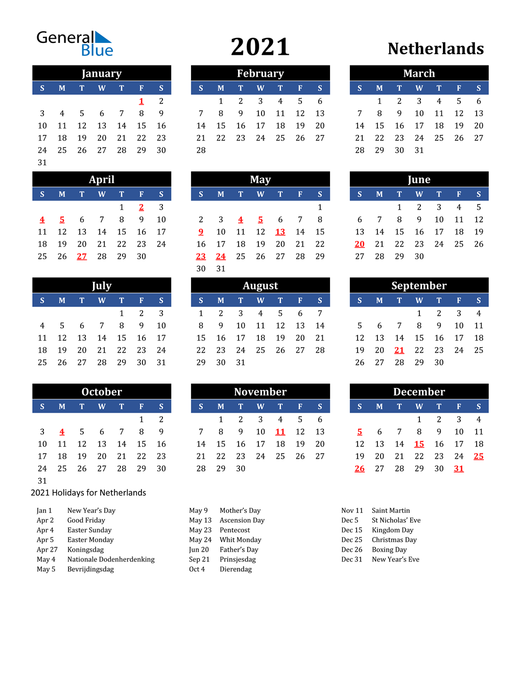 Dutch Calendar 2021 cm.16x69 medical visits dates no commercials 