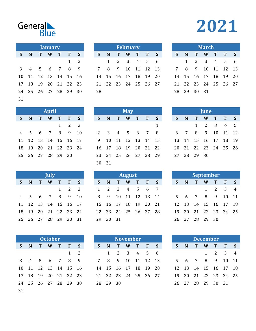 2021 calendar pdf word excel