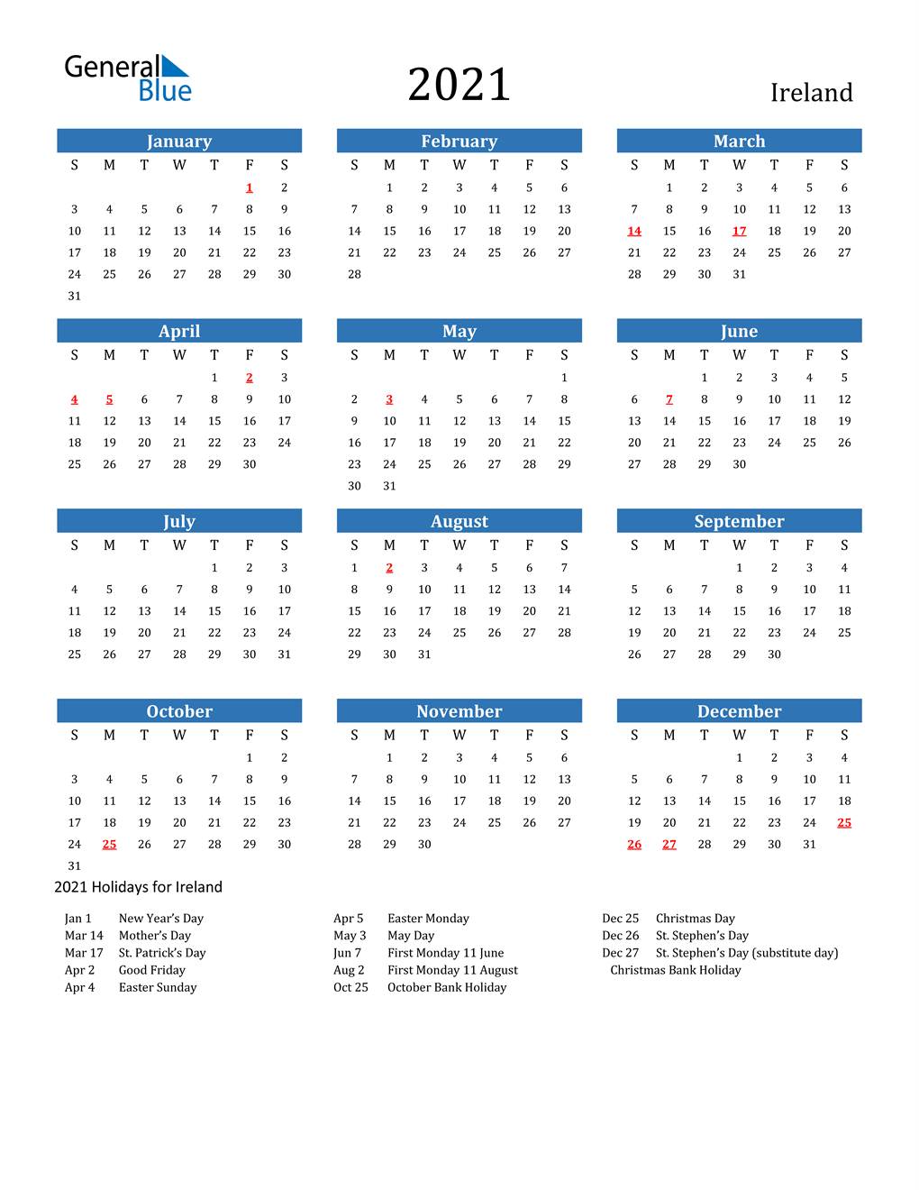 Calendar September 2021 Ireland 2