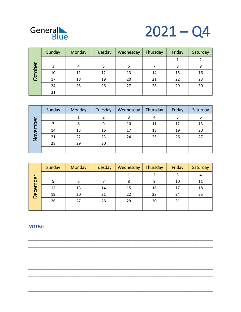 2021 q4 three month quarterly calendar