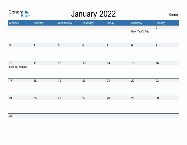 Fillable January 2022 Calendar