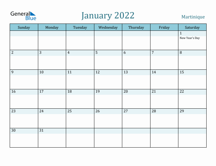January 2022 Calendar with Holidays