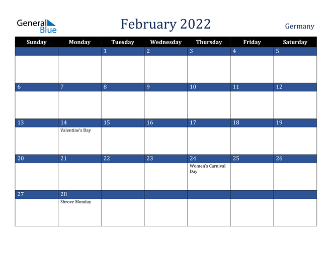 February 2022 Germany Calendar