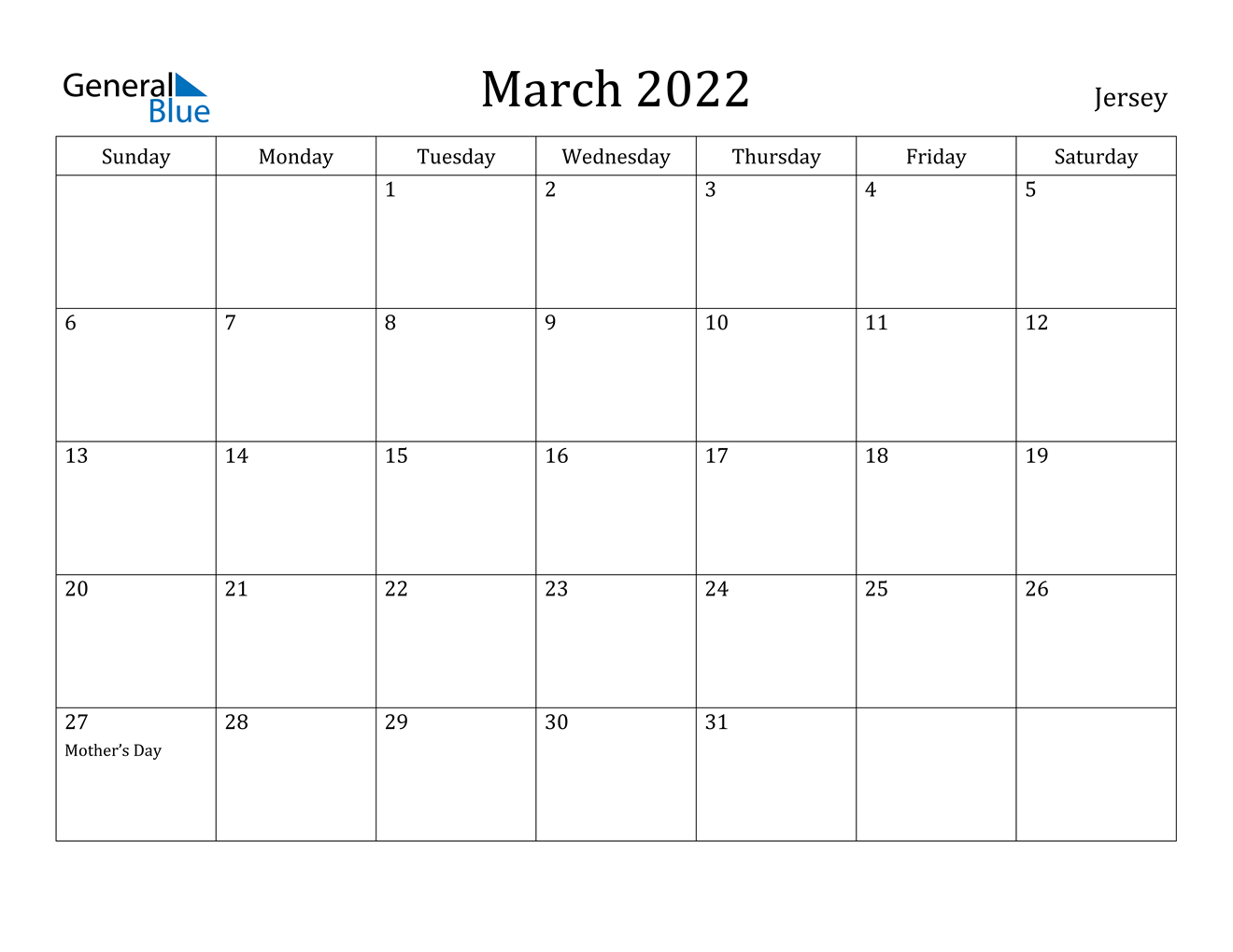 march 2022 calendar jersey