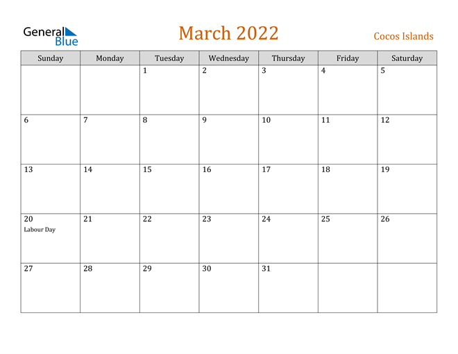 March 2022 Holiday Calendar