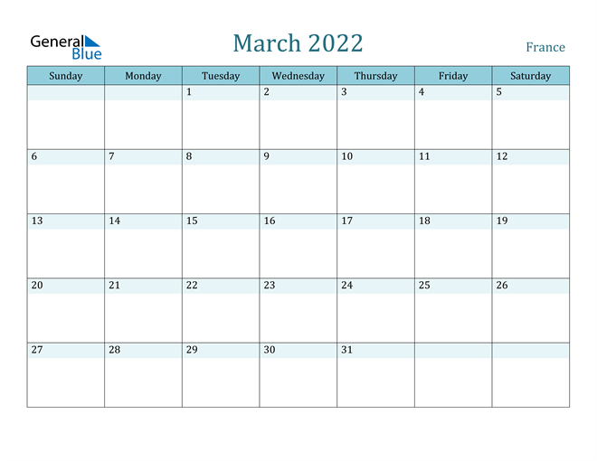 Calendrier Mars 2023 Word France March 2022 Calendar With Holidays