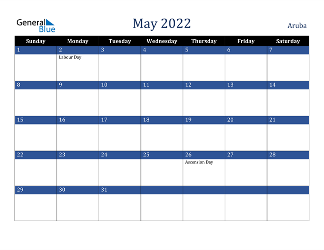 May 2022 Aruba Calendar