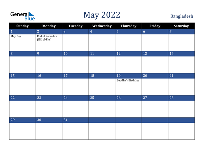 May 2022 Bangladesh Calendar
