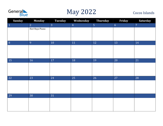 May 2022 Cocos Islands Calendar