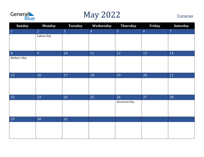 May 2022 Curacao Calendar