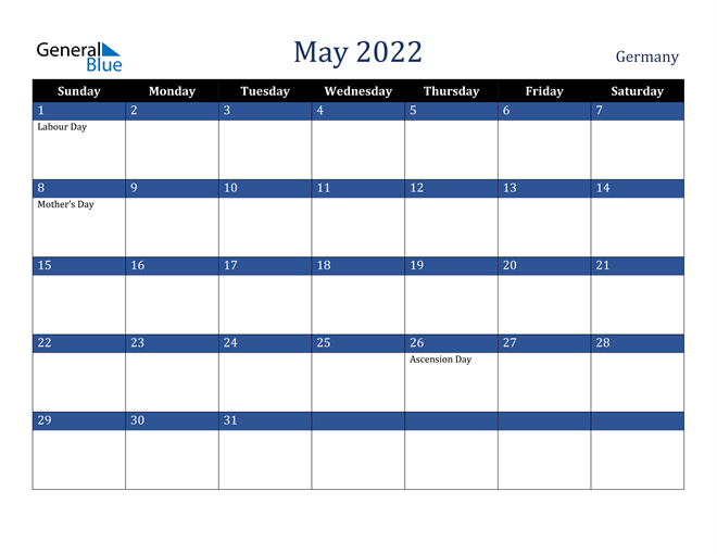 Germany May 2022 Calendar With Holidays