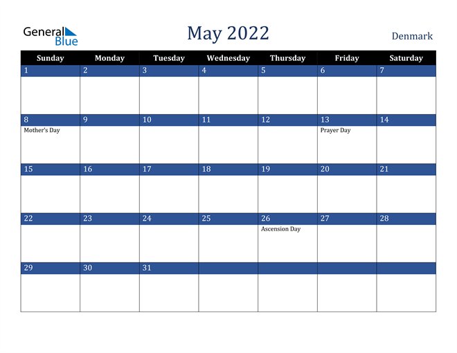 May 2022 Denmark Calendar