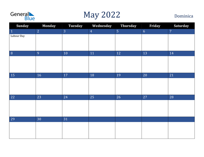 May 2022 Dominica Calendar