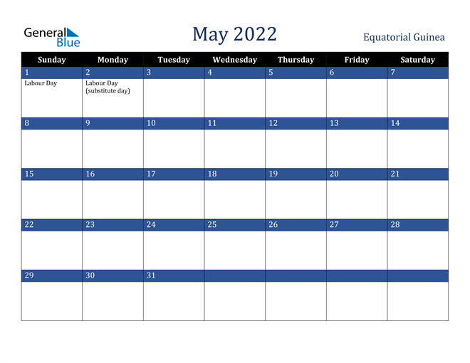 May 2022 Equatorial Guinea Calendar