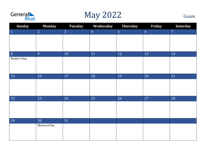 May 2022 Guam Calendar