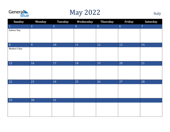 May 2022 Italy Calendar
