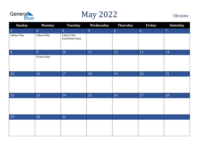 May 2022 Ukraine Calendar