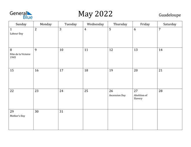 may 2022 calendar guadeloupe