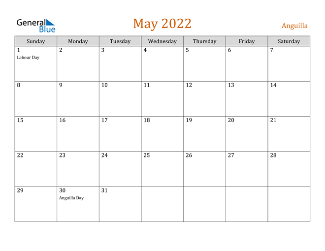 May 2022 Holiday Calendar