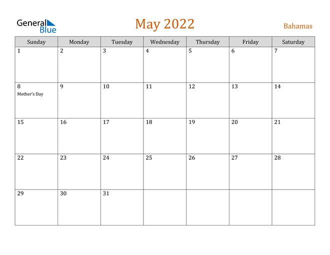 May 2022 Holiday Calendar