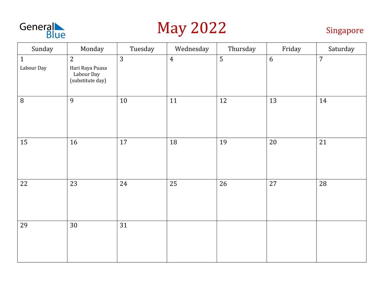 blank may 2022 calendar