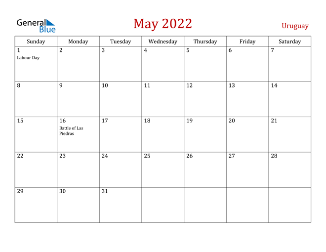 Uruguay May 2022 Calendar