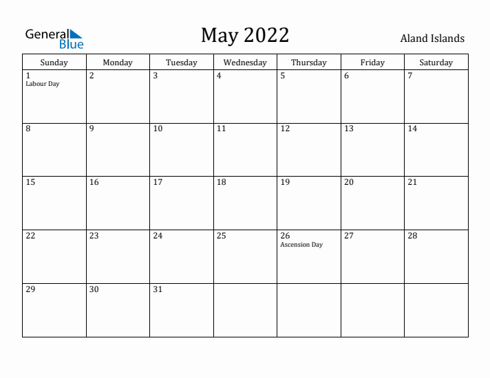 May 2022 Calendar Aland Islands