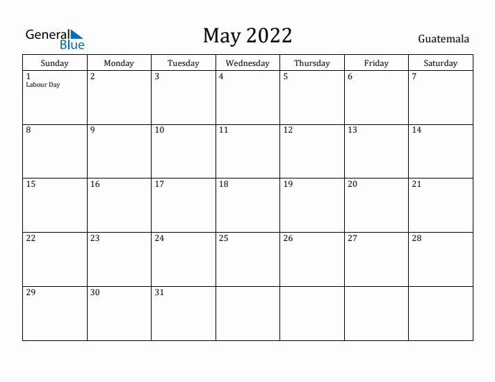 May 2022 Calendar Guatemala
