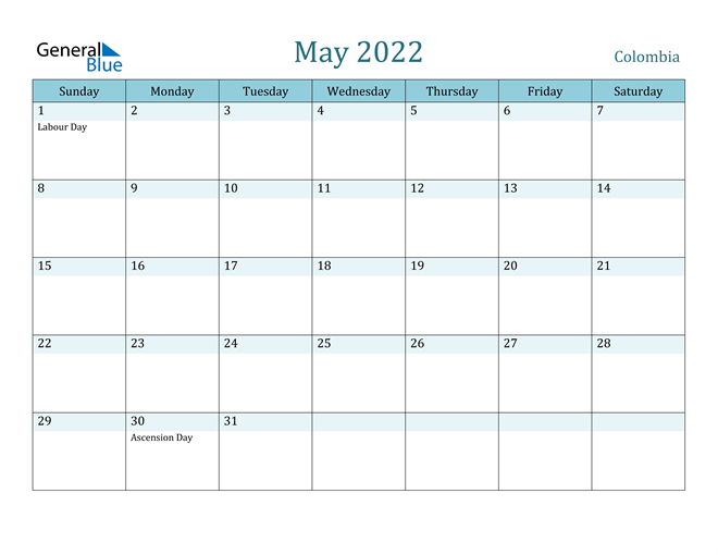 May 2022 Calendar with Holidays in PDF, Word, and Excel