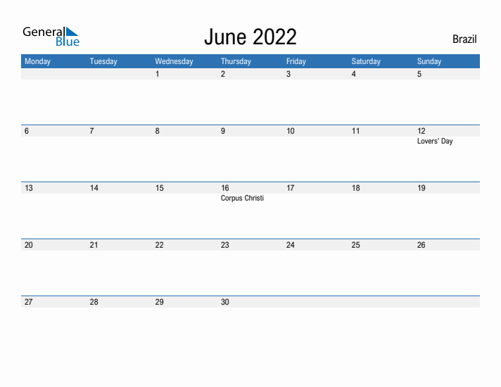 Fillable June 2022 Calendar