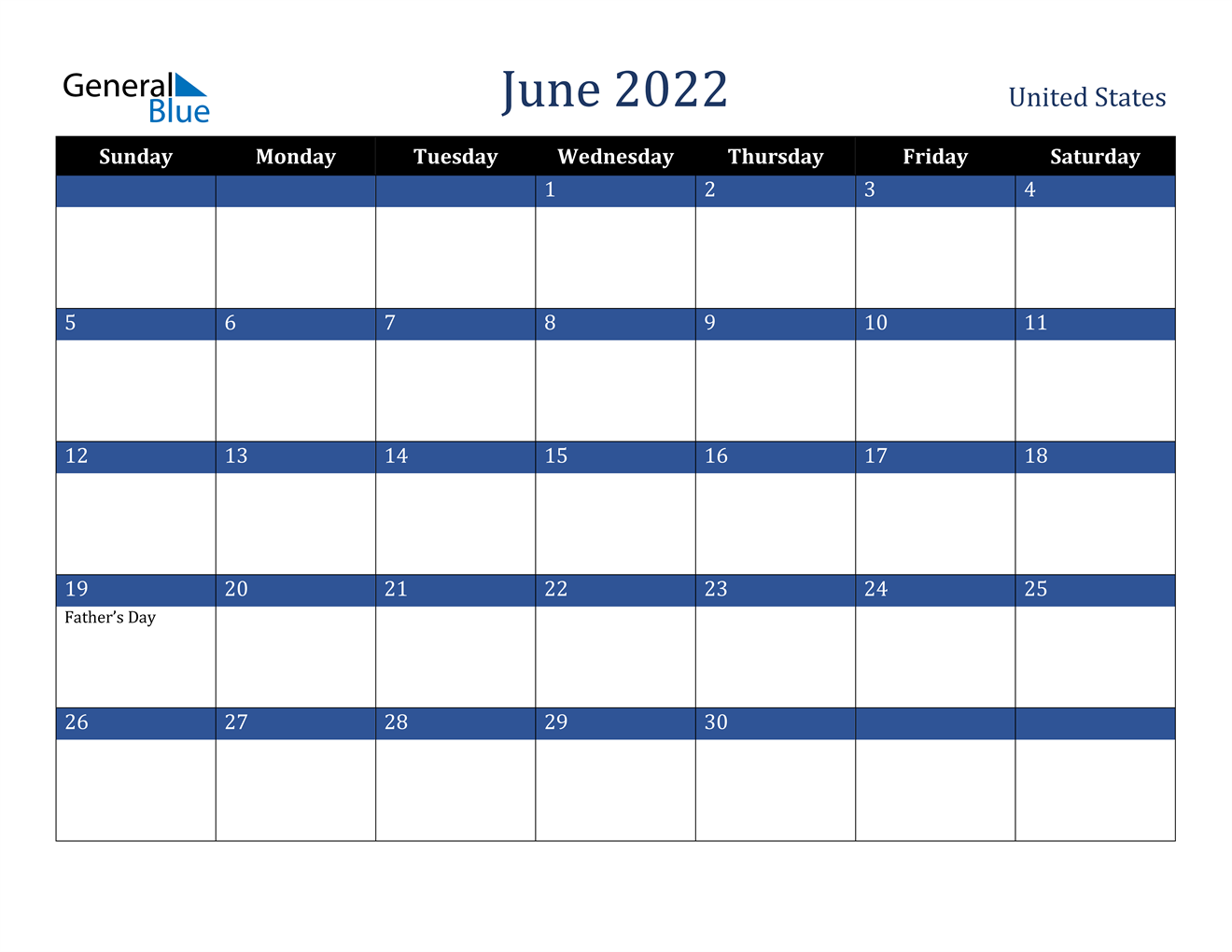 june 2022 calendar united states