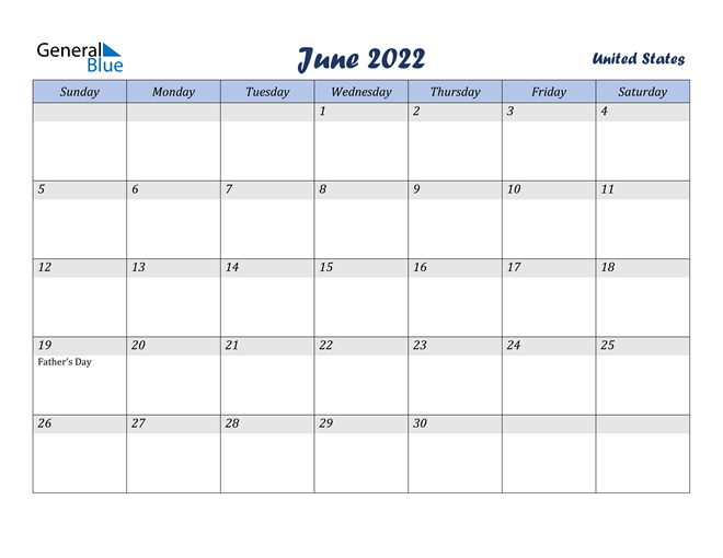 June 2022 Calendar With Holidays Usa United States June 2022 Calendar With Holidays